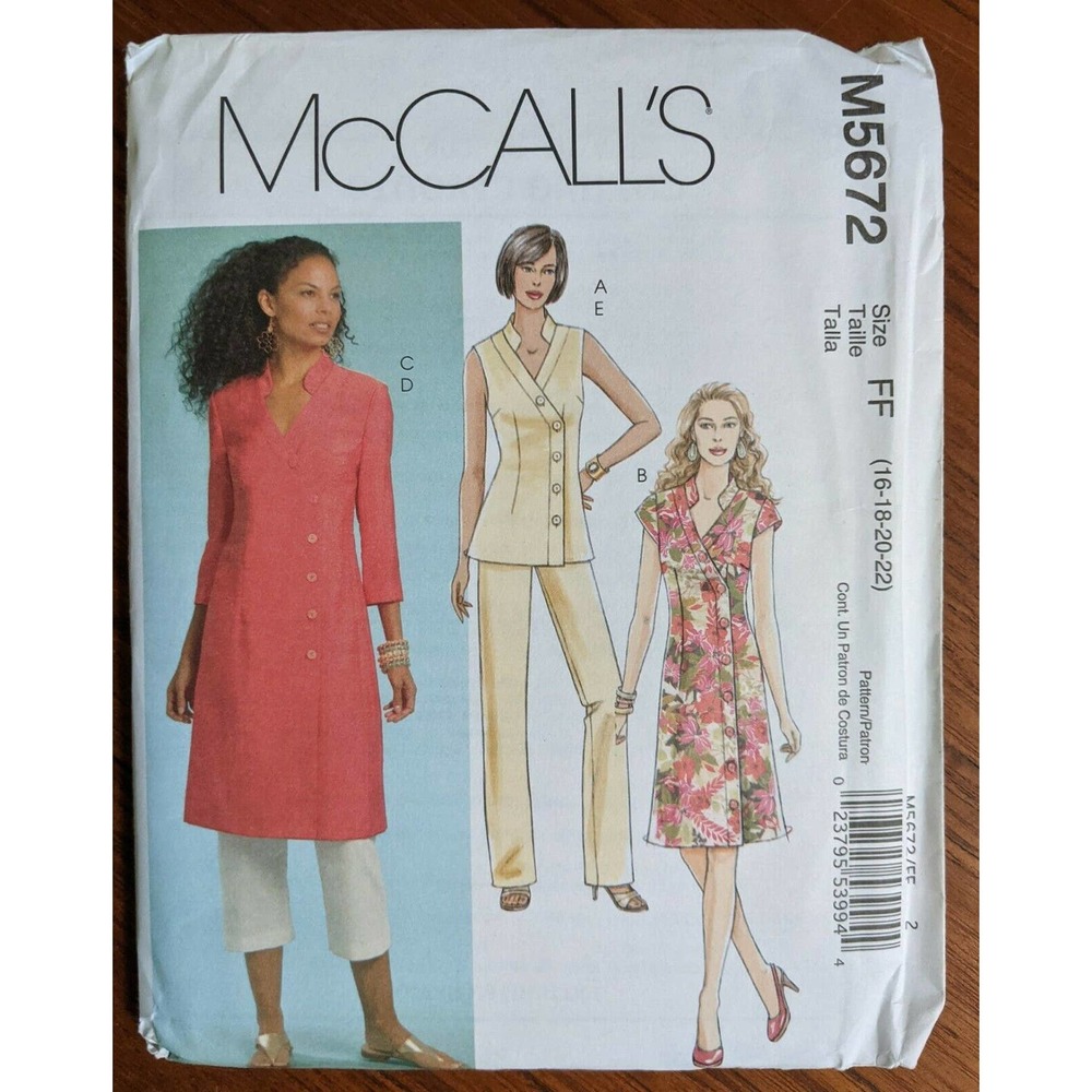 UNCUT McCalls 5672 Tunic Pants Dress Sewing Pattern Sizes 16-22